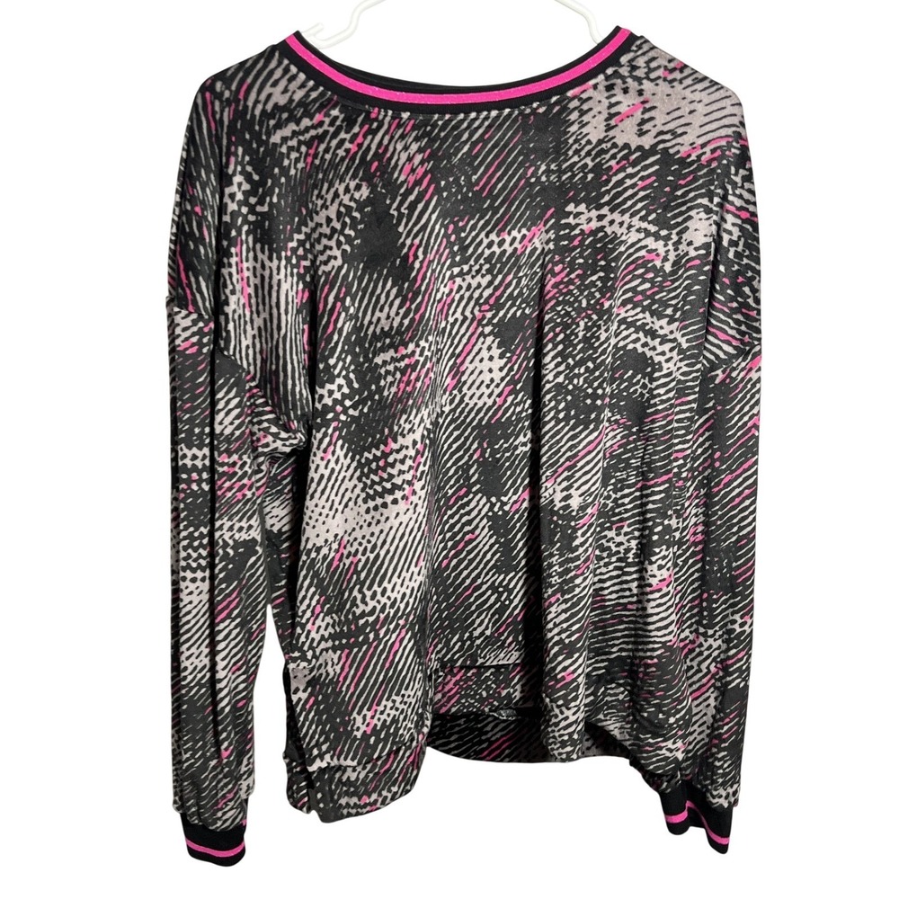 Simply Vera Vera Wang‎ Women's L Pullover Sweatshirt Black Gray Pink Abstract